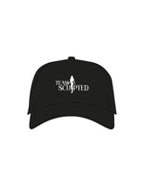 The Canvas Cap - Black - Team Sculpted - Center Crown Stacked & Left Side Panel - Printed - White