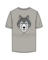 The Mens Tee - Granite - Collaborative Dog - Left Chest & Back Stacked - Full Color