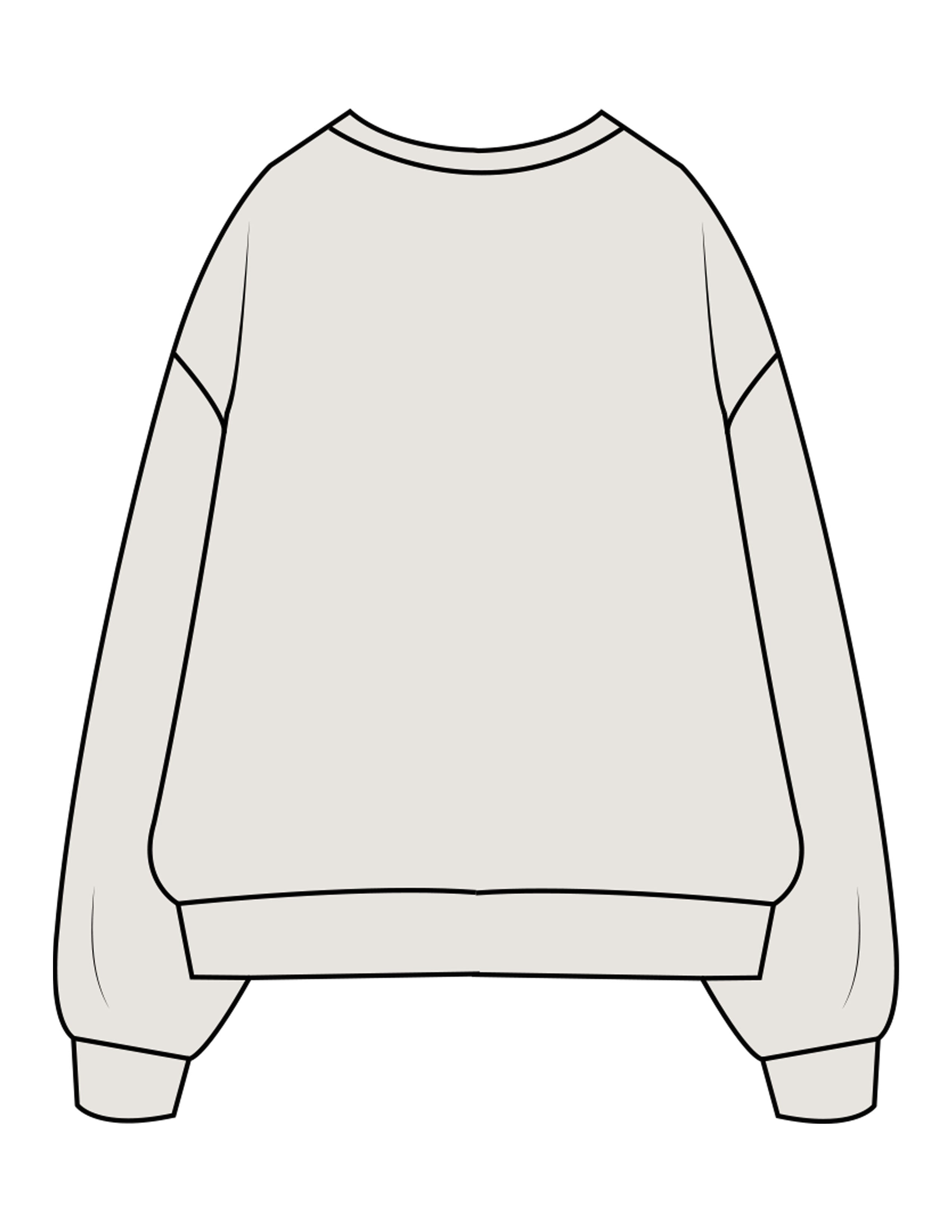 The Mens Crewneck - Washed Bone - Team Sculpted - Center Chest Stacked & Right Sleeve - Printed - Black