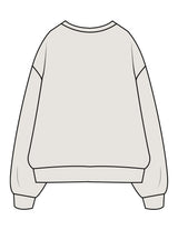 The Mens Crewneck - Washed Bone - Team Sculpted - Center Chest Stacked & Right Sleeve - Printed - Black