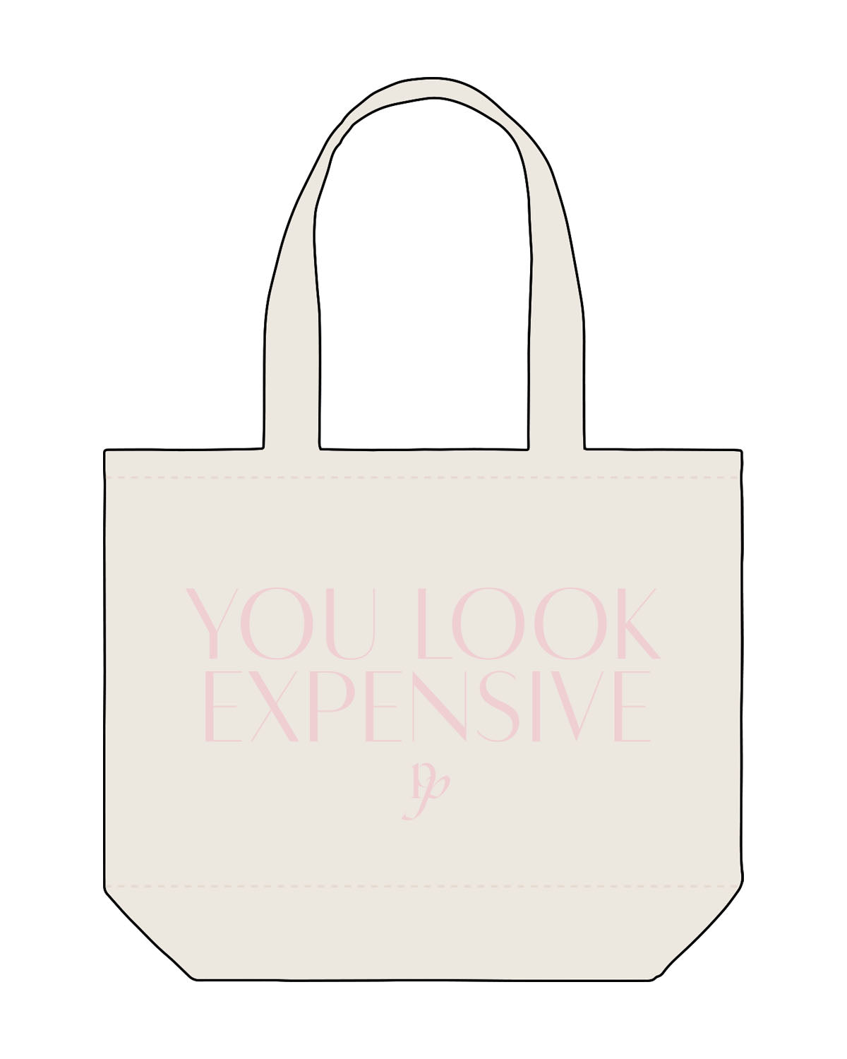 The Tote Bag - Natural - Platinum Pilates - Center  "Look Expensive" - Printed - Pink