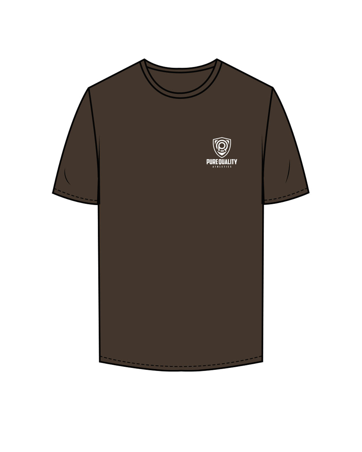 The Mens Tee - Chocolate - PURE QUALITY - Left Chest Logo Stacked & Center Back Logo Stacked - Printed - Full Color
