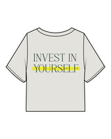 The Heavyweight Crop Tee - Washed Bone - The Vibe - Center Chest & Back Stacked - Printed - Full Color