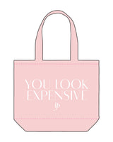 The Tote Bag - Light Pink - Platinum Pilates - Center  "Look Expensive" - Printed - White
