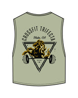 The Crop Muscle Tank - Pistachio - Crossfit Trifecta - Center Chest & Back Center - Printed - Full Color