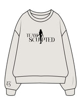 The Mens Crewneck - Washed Bone - Team Sculpted - Center Chest Stacked & Right Sleeve - Printed - Black