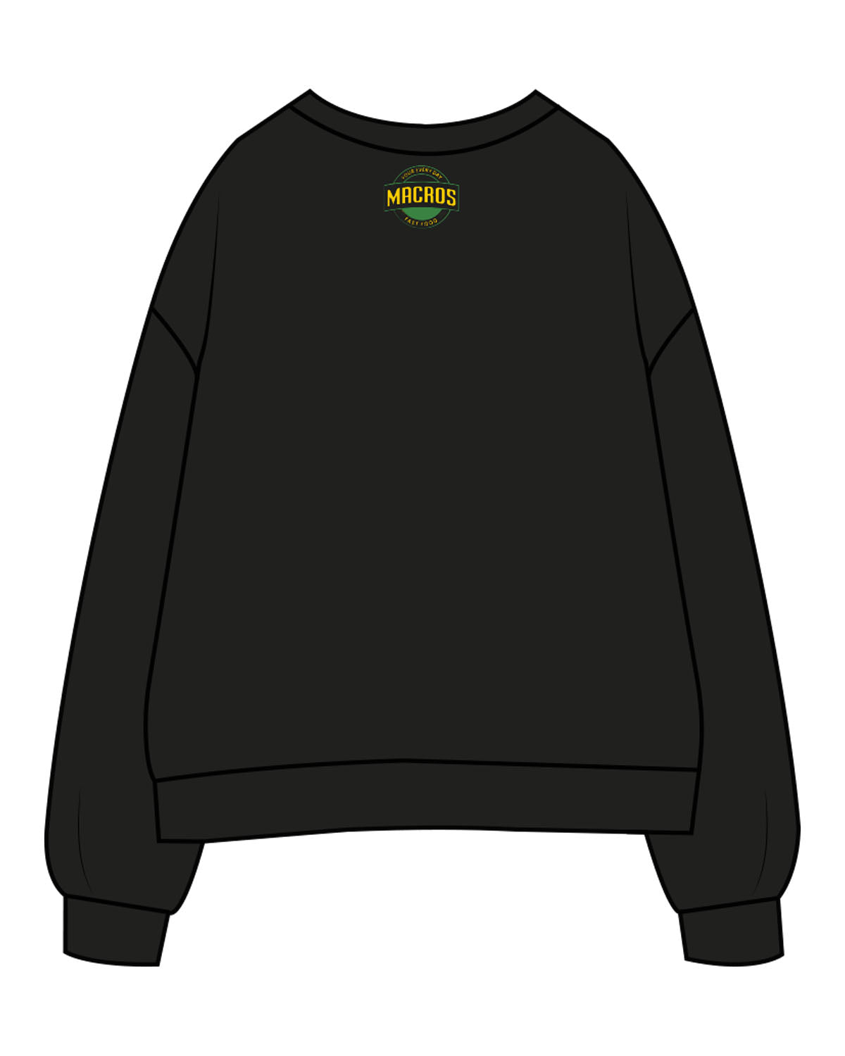 The Womens Crewneck - Black - MBC LA COSTA - Center Chest 2 Stacks & Center Back Neckline - Printed - Full Color