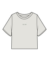 The Heavyweight Crop Tee - Washed Bone - The Vibe - Center Chest & Back Stacked - Printed - Full Color