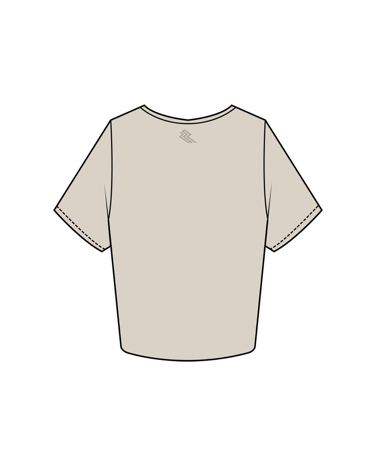 The Crop Tee - Bone - Ramp N Rize - Center Chest & Back Neckline - Tone on Tone