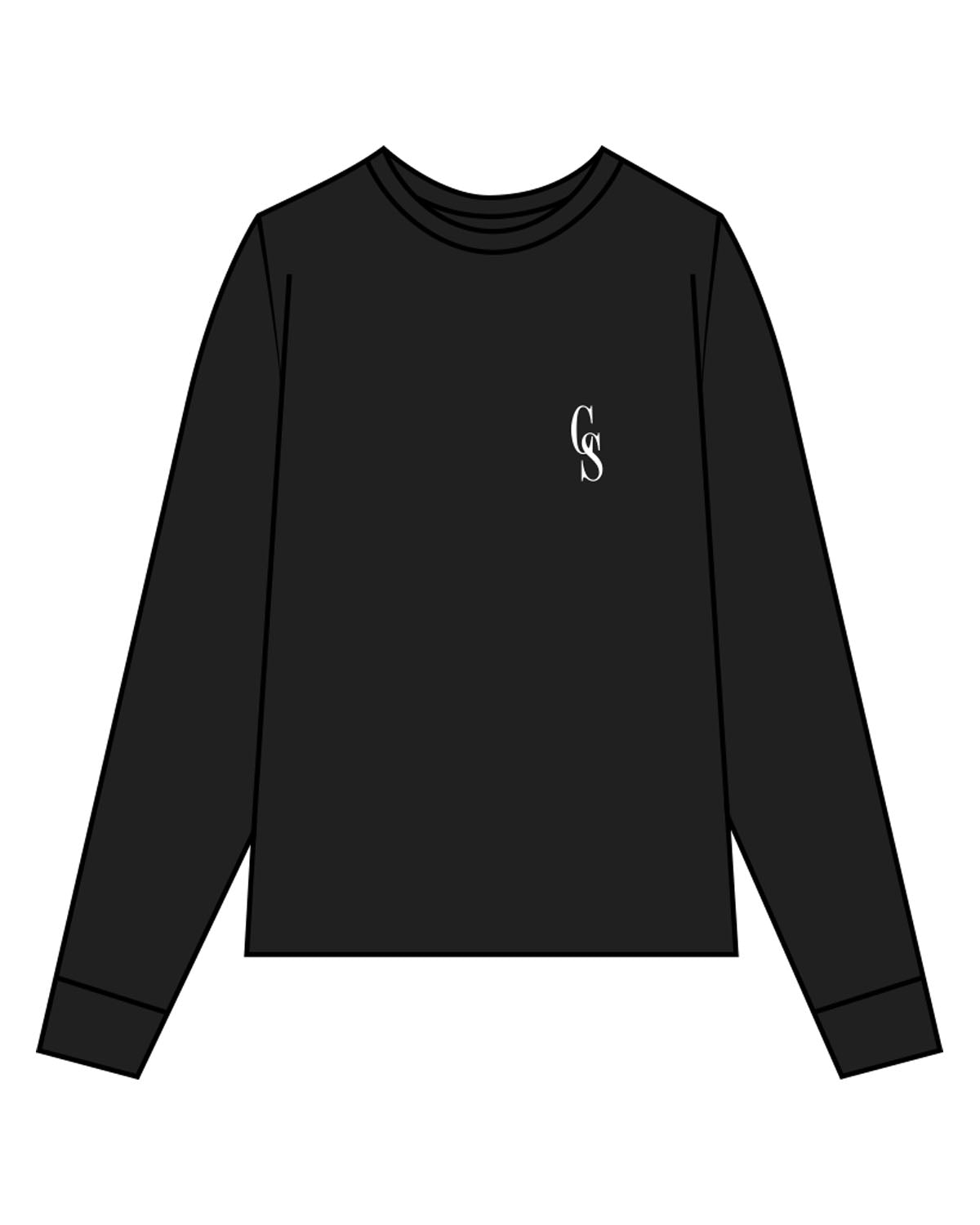 The Mens Long Sleeve - Black - Christian Singles Hub - Left Chest - Printed - White