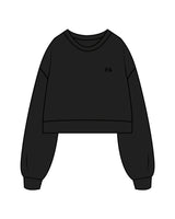 The Womens Crop Crewneck - Black - Aesthetics Injector - Left Chest - PA - Tone on Tone