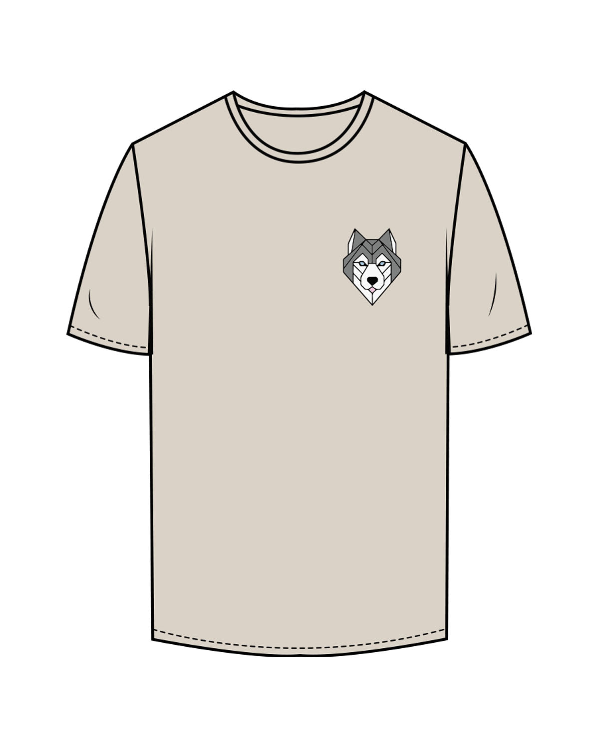 The Mens Tee - Bone - Collaborative Dog - Left Chest & Back Stacked - Full Color