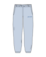 The Womens Sweatpants - Powder - Lagree Tahoe - Left Leg - Embroidered - Blue