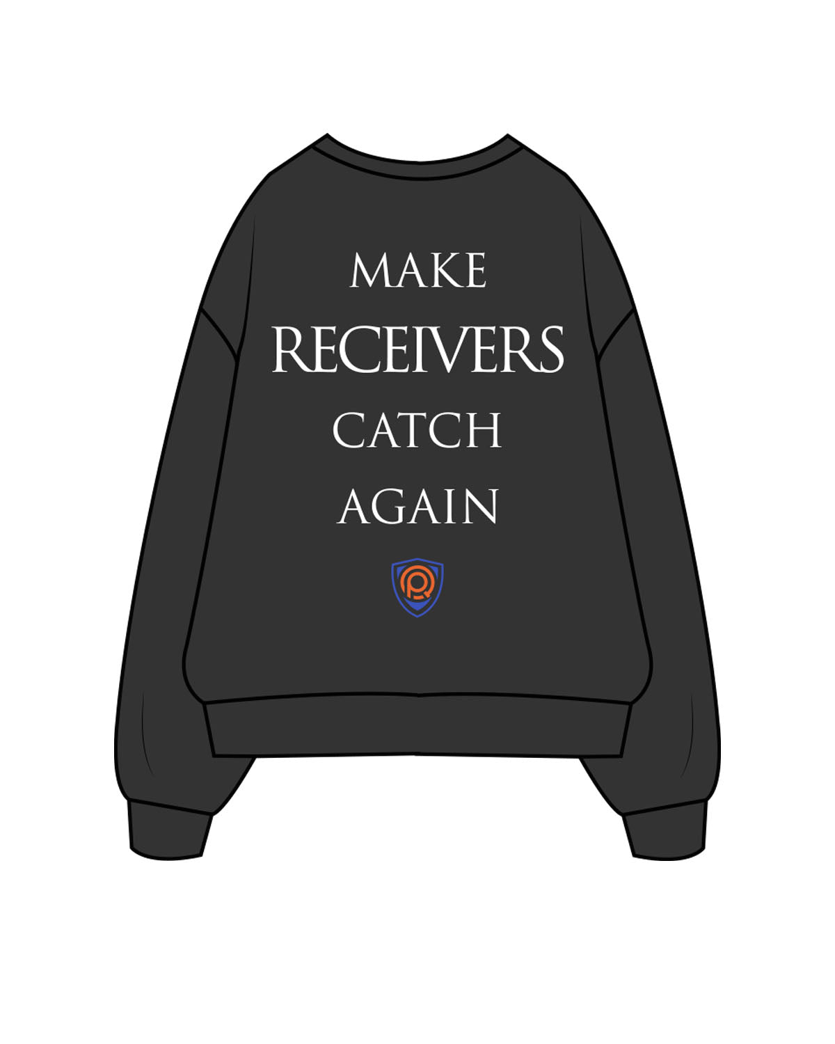 The Mens Crewneck - Washed Black - PURE QUALITY - Center Chest Stacked & Center Back Logo Stacked - Printed - Full Color