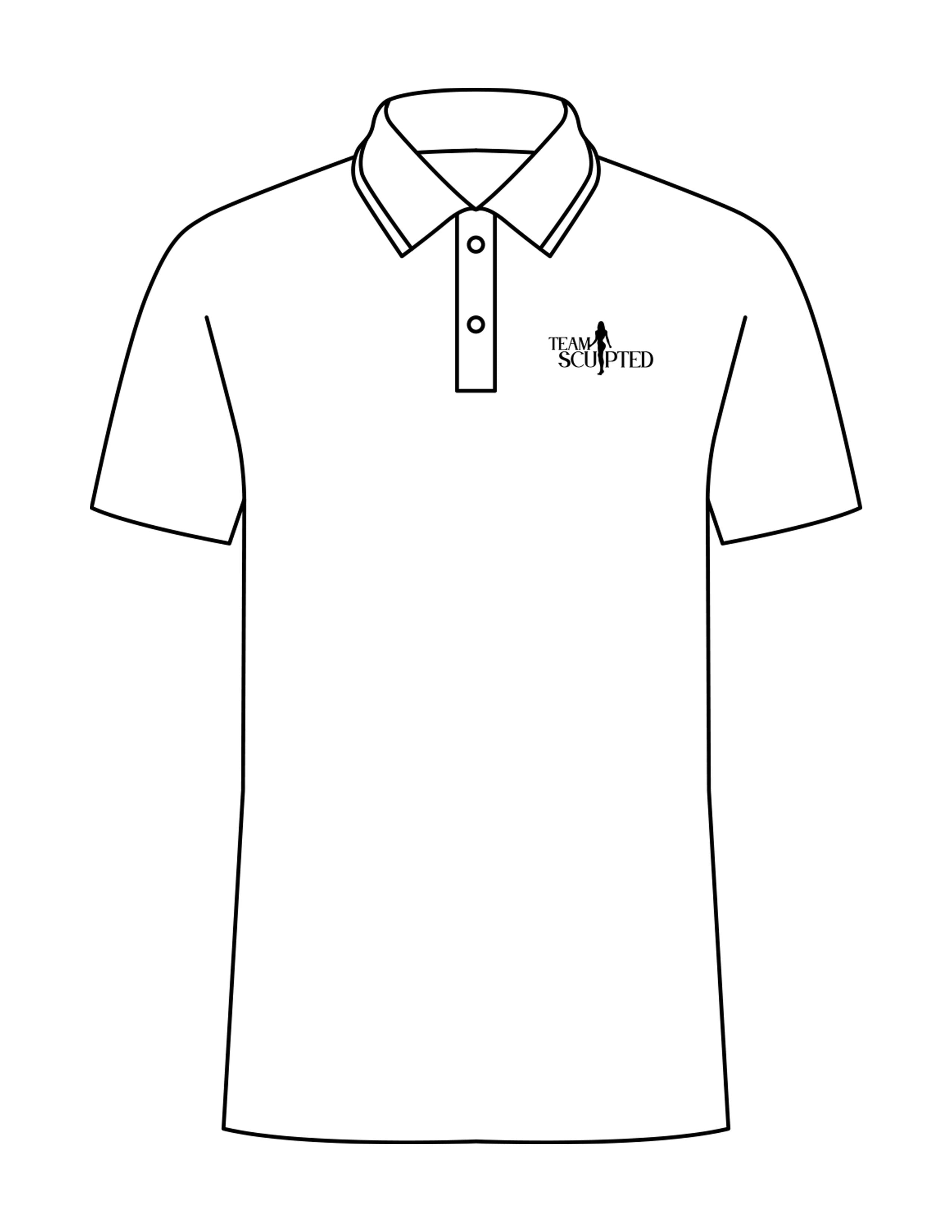 The Mens Polo - White - Team Sculpted - Left Chest & Right Sleeve - Printed - Black