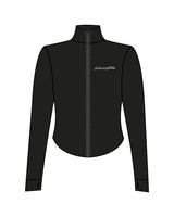 The 3/4 Crop Zip Jacket - Black - Platinum Pilates - Front Left Chest - Printed - White