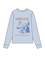 The Womens Oversized Long Sleeve - Powder - Lagree Tahoe - Center Chest & Center Back Stacked Logo - Printed - Full Color