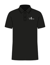The Mens Polo - Black - Team Sculpted - Left Chest & Right Sleeve - Printed - White