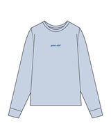 The Womens Oversized Long Sleeve - Powder - Lagree Tahoe - Center Chest & Center Back Stacked Logo - Printed - Full Color