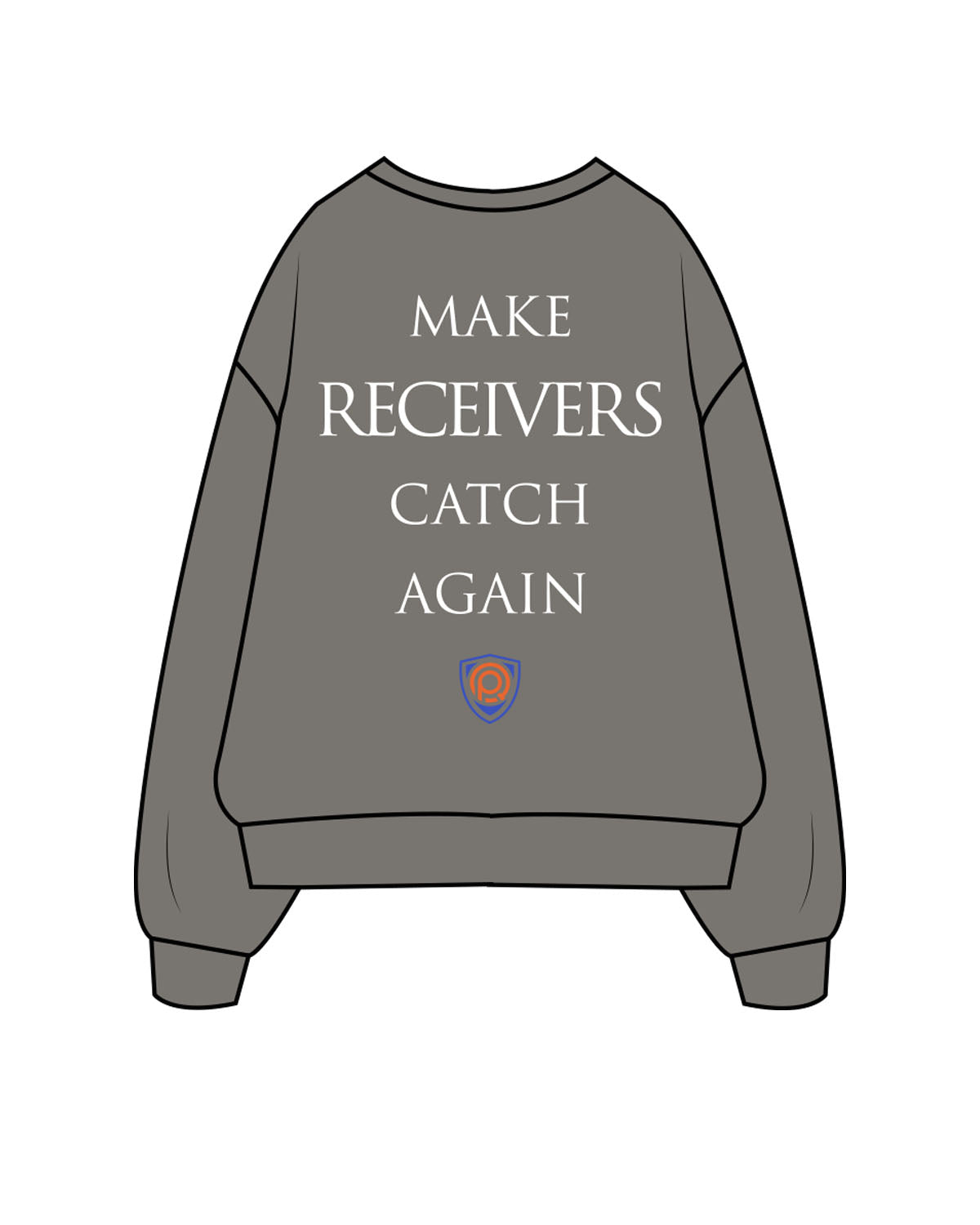 The Mens Crewneck - Washed Gray - PURE QUALITY - Center Chest Stacked & Center Back Logo Stacked - Printed - Full Color