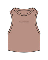 The Ribbed Crop Tank - Clay - Ramp N Rize - Center Chest - Embroidered - Tone on Tone