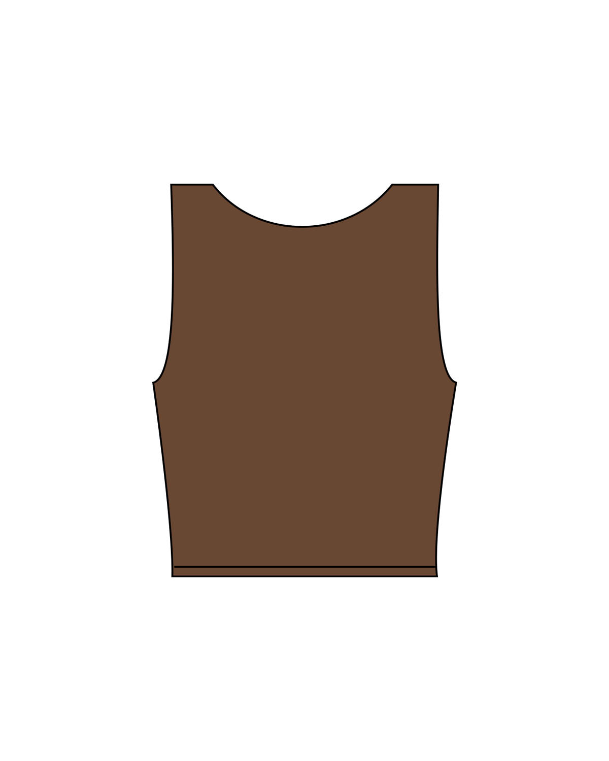 The Square Neck Tank - Brown - Platinum Pilates - Front Center Chest - Printed - White
