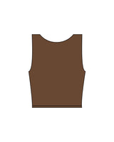 The Square Neck Tank - Brown - Platinum Pilates - Front Center Chest - Printed - White