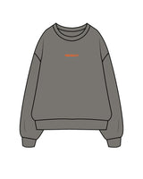 The Mens Crewneck - Washed Gray - PURE QUALITY - Center Chest Stacked & Center Back Logo Stacked - Printed - Full Color