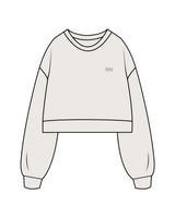 The Womens Crop Crewneck - Bone - Aesthetics Injector - Left Chest - RN - Tone on Tone