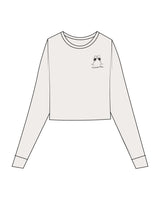 The Micro Rib Crop Long Sleeve - Natural - Lagree Truckee - Left Chest Stacked Logo - Printed - Charcoal