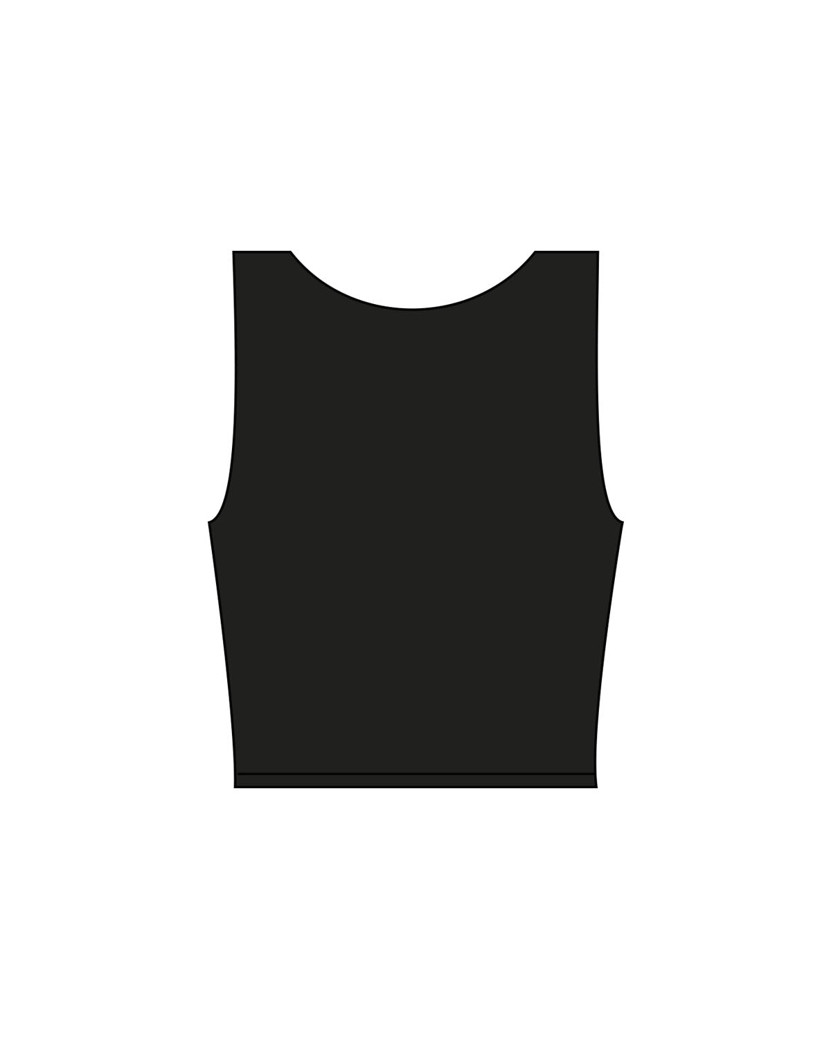 The Square Neck Tank - Black  - Platinum Pilates - Front Center Chest - Printed - White