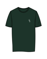 The Mens Tee - Pine Green - Christian Singles Hub - Left Chest - Printed - White