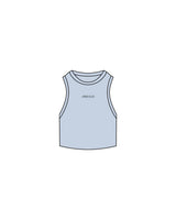 The Ribbed Crop Tank - Powder - Lagree Tahoe - Center Chest - Embroidered - Charcoal
