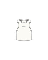 The Ribbed Crop Tank - Off White - Lagree Tahoe - Center Chest - Embroidered - Navy