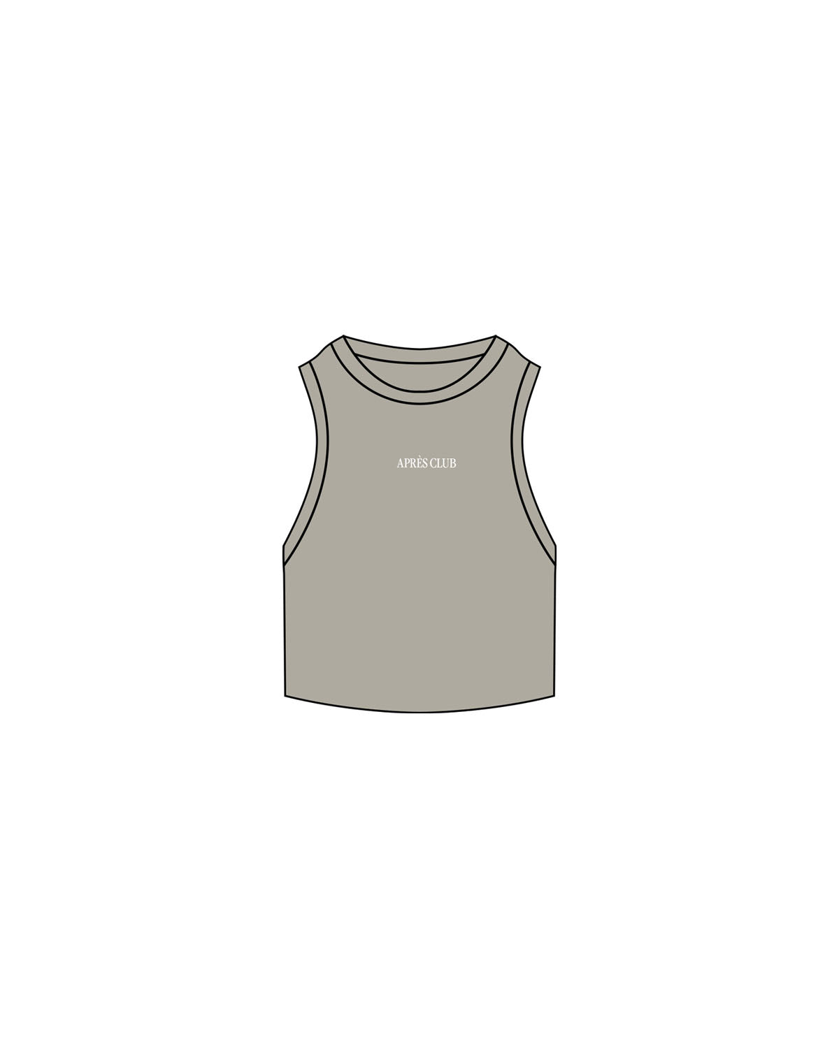 The Ribbed Crop Tank - Eucalyptus - Lagree Tahoe - Center Chest - Embroidered - White
