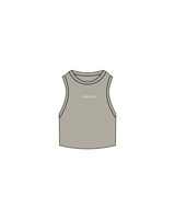 The Ribbed Crop Tank - Eucalyptus - Lagree Tahoe - Center Chest - Embroidered - White