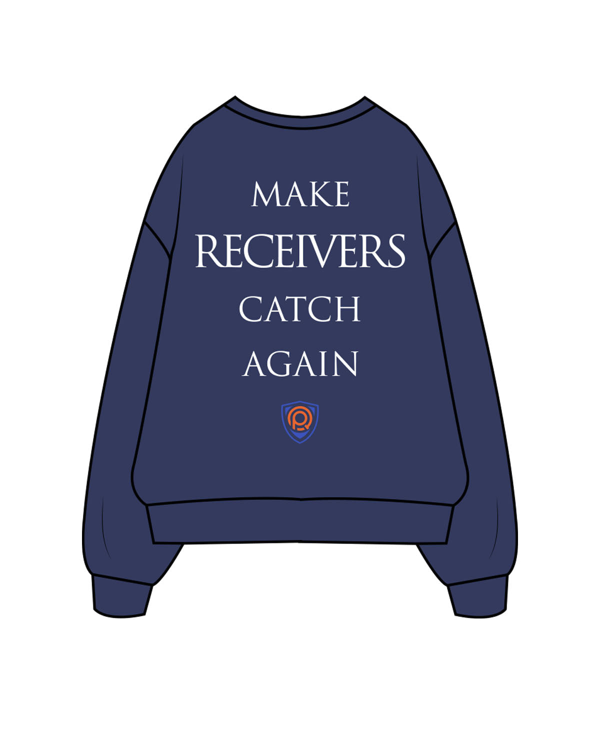 The Mens Crewneck - Cobalt - PURE QUALITY - Center Chest Stacked & Center Back Logo Stacked - Printed - Full Color