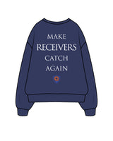 The Mens Crewneck - Cobalt - PURE QUALITY - Center Chest Stacked & Center Back Logo Stacked - Printed - Full Color