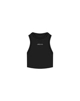 The Ribbed Crop Tank - Black - Lagree Tahoe - Center Chest - Embroidered - White