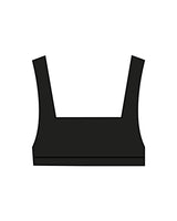 The Box Cut Bra - Black - Platinum Pilates - Center Back - Printed - White