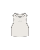The Ribbed Crop Tank - Bone - Lagree Tahoe - Center Chest - Embroidered - Green