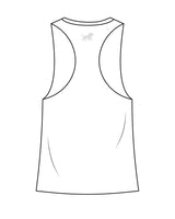 The Womens Racerback Tank - White - Beautifully Savage - Center Chest & Back Neckline - Tone on Tone