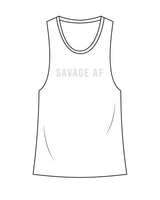 The Womens Racerback Tank - White - Beautifully Savage - Center Chest & Back Neckline - Tone on Tone