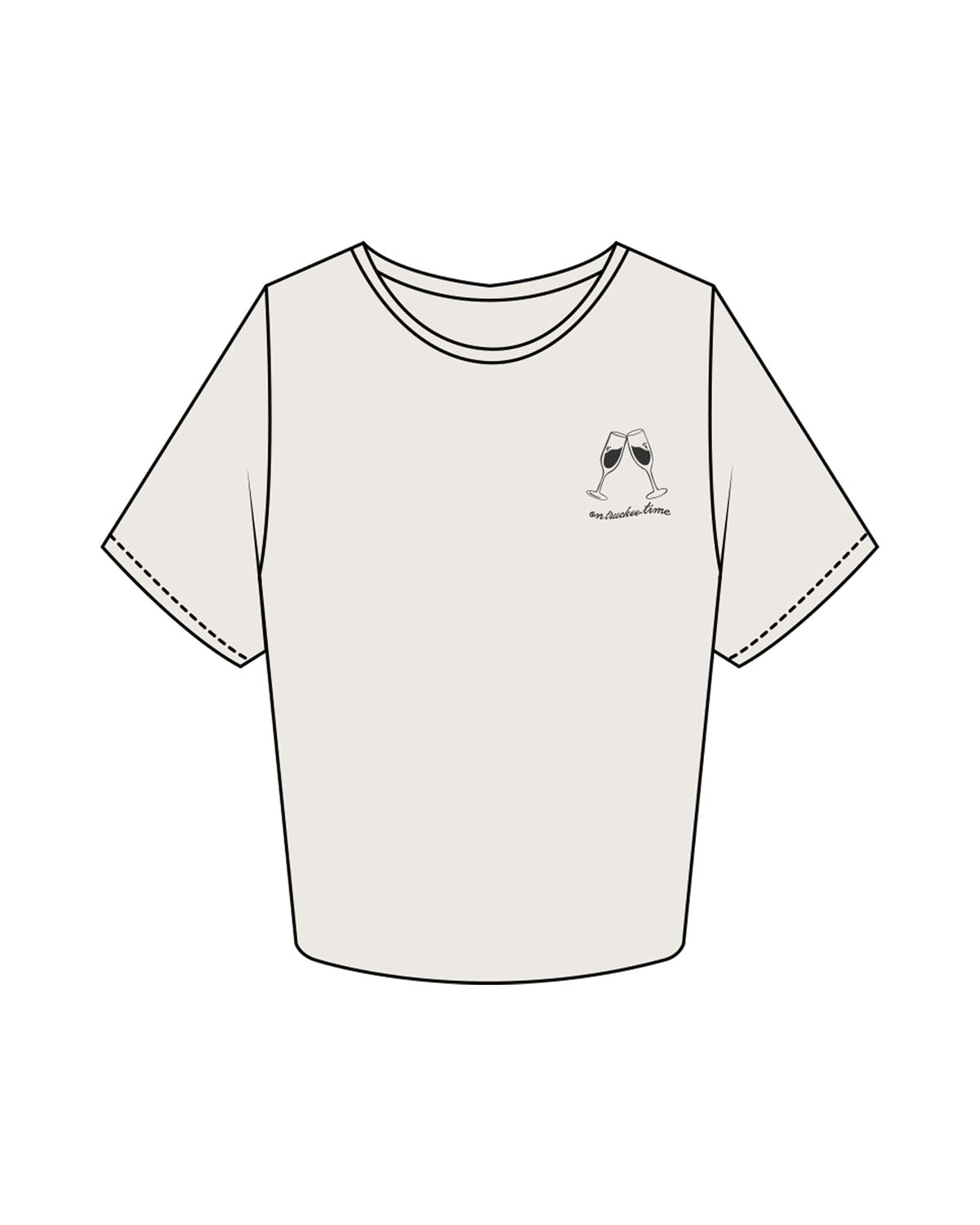 The Crop Tee - Bone - Lagree Truckee- Left Chest Stacked Logo & Center Back Stacked - Printed - Charcoal