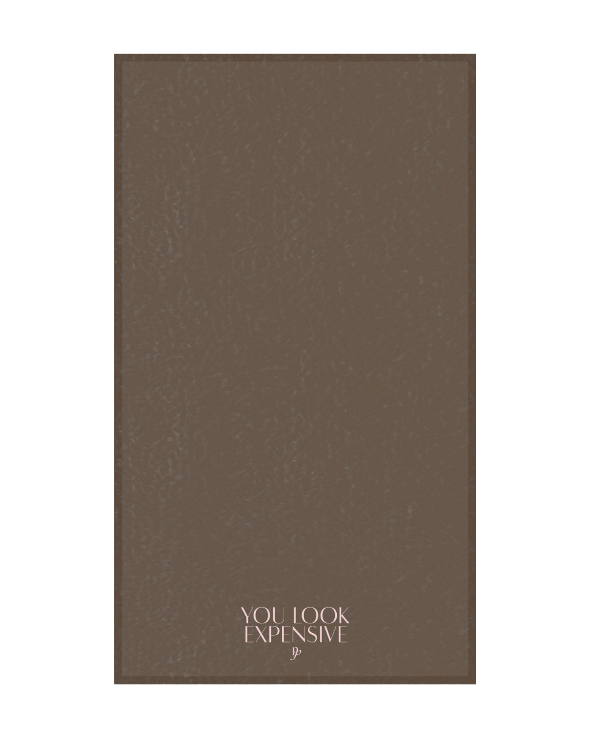 The Gym Towel - Brown - Platinum Pilates - Bottom "Look Expensive" - Embroidered - Pink - THE GYM TOWEL BAG - Black - Center Body - Printed - White