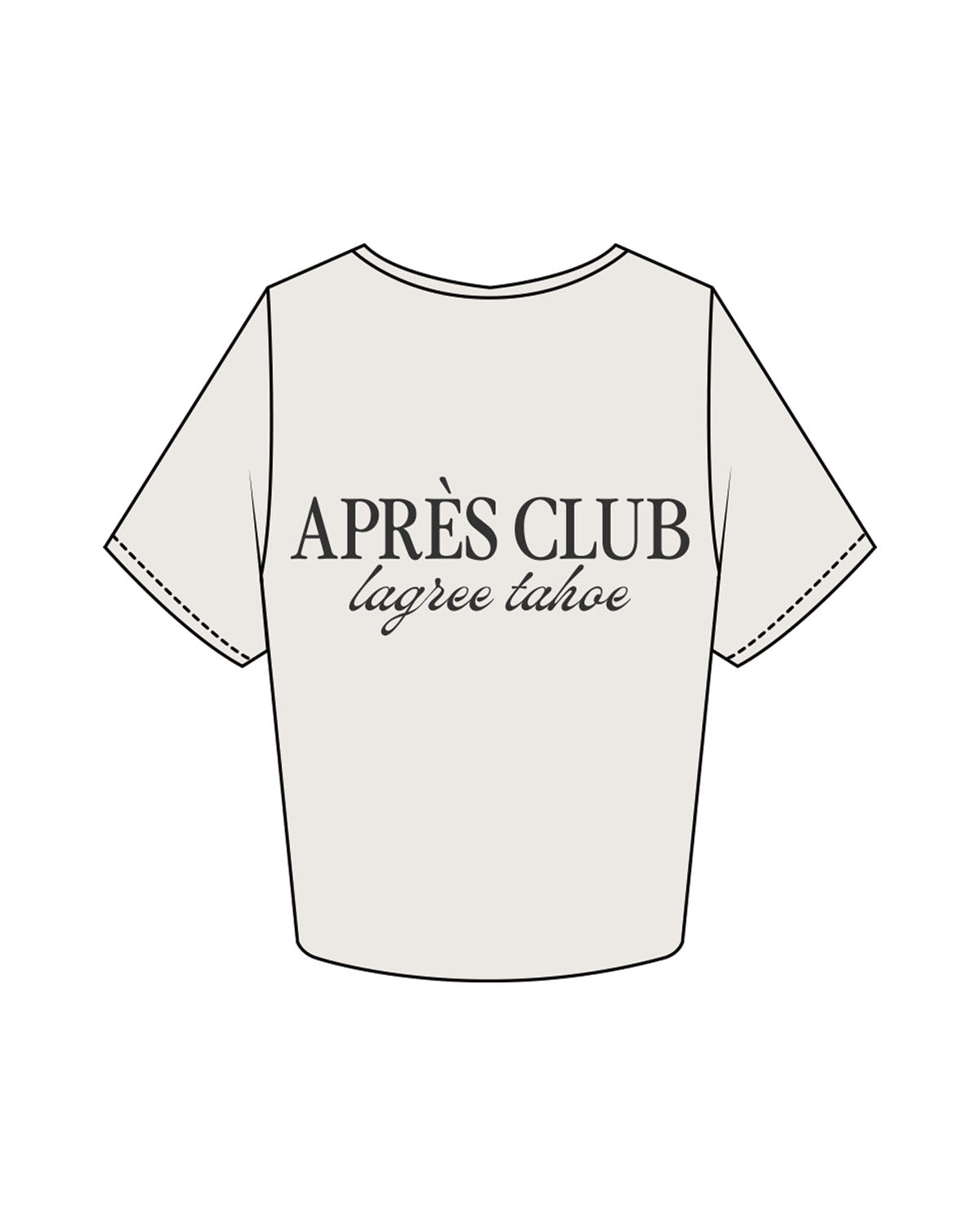 The Crop Tee - Bone - Lagree Tahoe - Left Chest Stacked Logo & Center Back Stacked - Printed - Charcoal