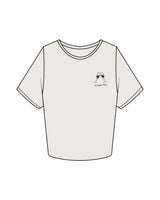 The Crop Tee - Bone - Lagree Tahoe - Left Chest Stacked Logo & Center Back Stacked - Printed - Charcoal