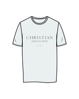 The Mens Tee - Seafoam - Christian Singles Hub - Center Chest Stacked & Center Back Neckline - Printed - Dark Green