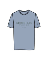 The Mens Tee - Powder - Christian Singles Hub - Center Chest Stacked & Center Back Neckline - Printed - Dark Green