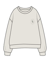 The Mens Crewneck - Washed Bone - Christian Singles Hub - Left Chest Round - Printed - Dark Green